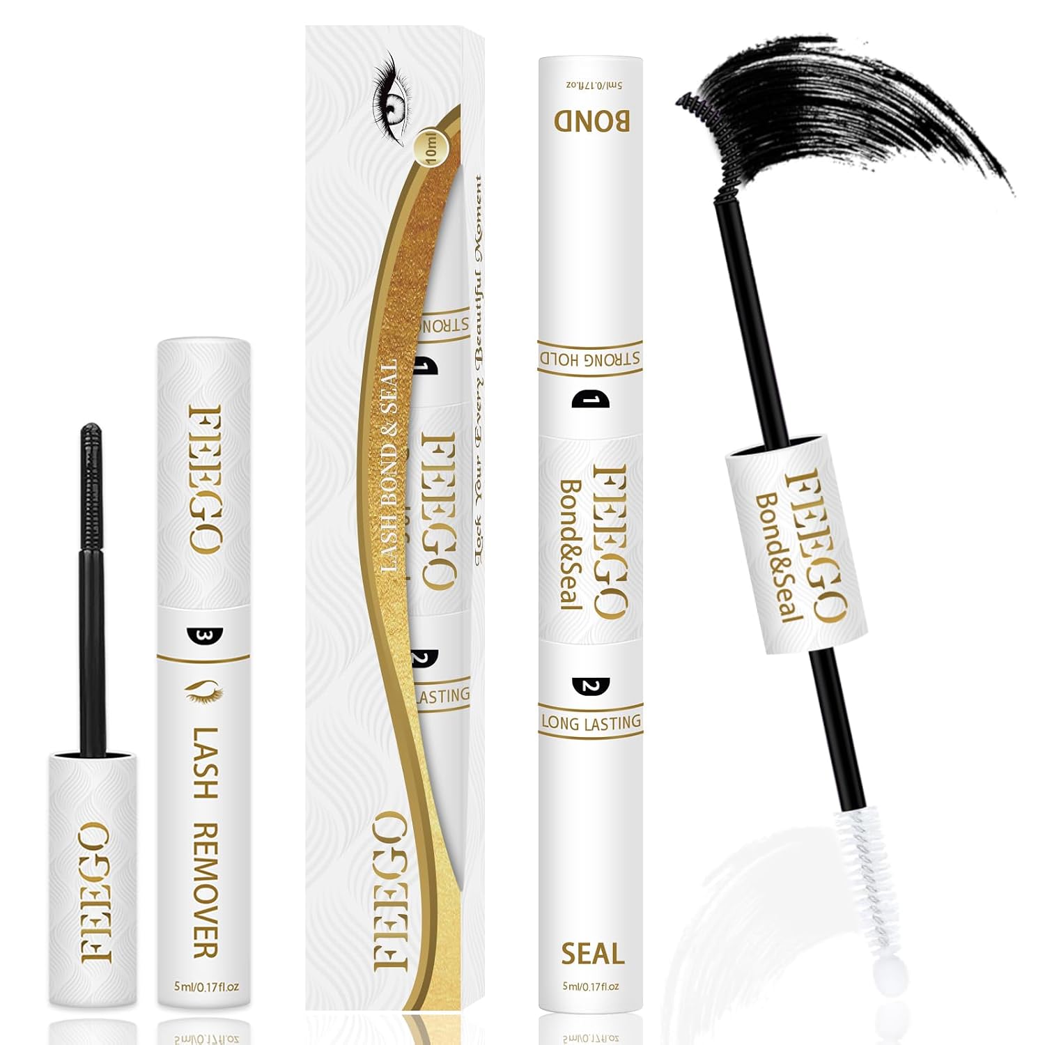 FEEGO Natural Lash Extension Kit 168Pcs Lash Clusters Kit Wispy Eyelash Extensions Individual Lashes Extensions with Bond and Seal Lash Glue and Eyelash Extension Tweezers DIY (Bond Seal & Remover) FEEGO Natural Lash Extension Kit 168Pcs Lash Clusters Kit Wispy Eyelash Extensions Individual Lashes Extensions with Bond and Seal Lash Glue and Eyelash Extension Tweezers DIY (Bond Seal & Remover)