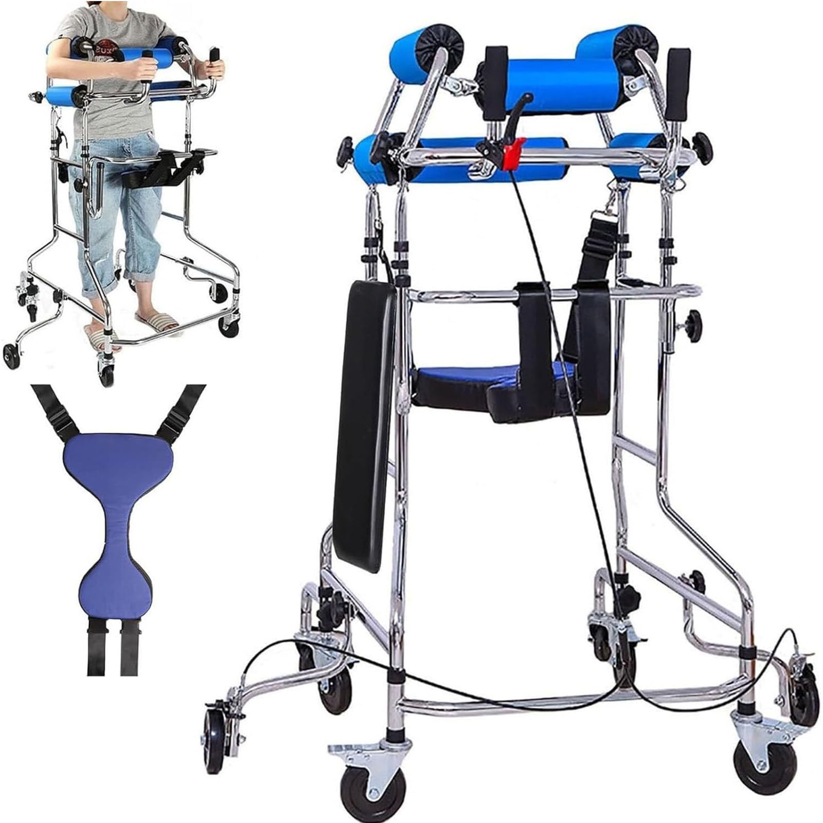 Zensefarin Women's Rollator Walker For Seniors,Stroke Hemiplegia Rehabilitation Standing Frame,Adult Walker Walking Aid With Adjustable Height,For The Disabled Lower Limb Training