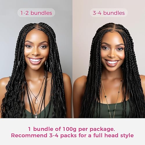 Miniatura 5 de Lashey Cabello humano trenzado de cabello humano ondulado a granel para trenzar 3.53 oz, cabello a granel, sin trama, extensiones de cabello humano