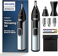 Philips Norelco Nose Trimmer 5000 NT5600/62: Protective Guard for Nose, Ears, Eyebrows - Painless, Waterproof Trimming Kit