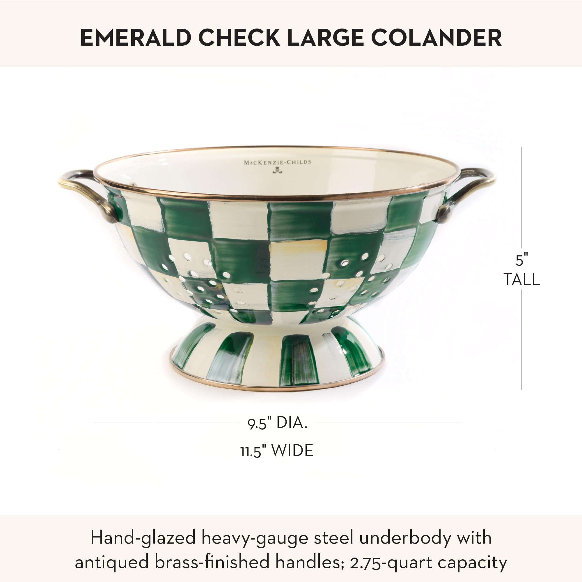 Amazon.com: MACKENZIE-CHILDS Enamel Colander, Decorative Kitchen
