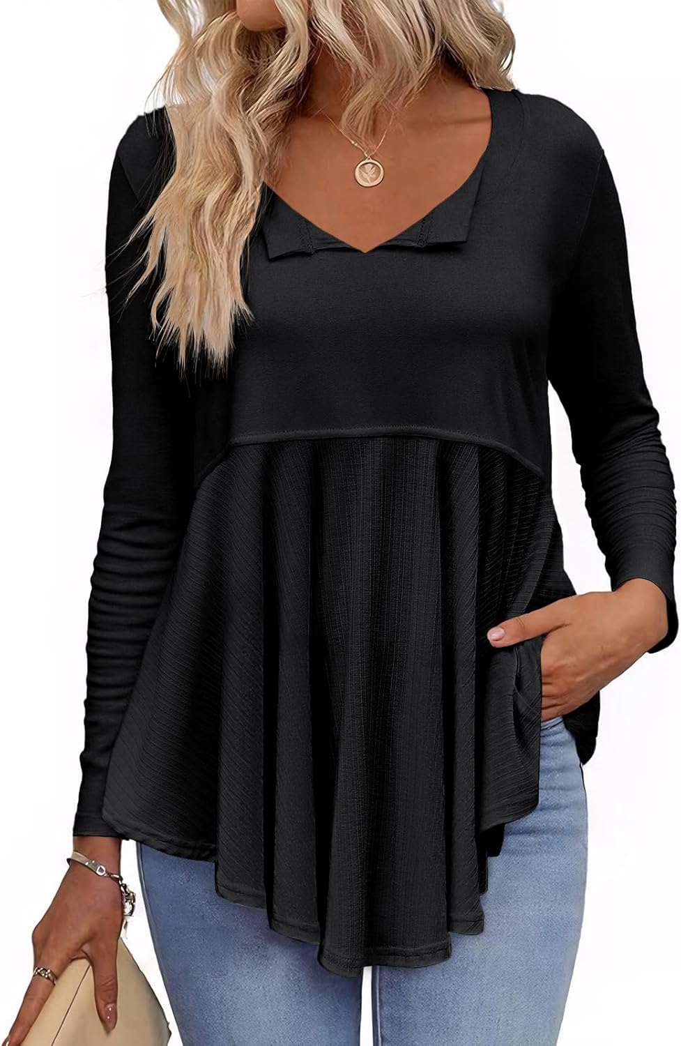 Tankaneo Mujer Babydoll Tops Cuello V Camisas Manga Peru Ubuy