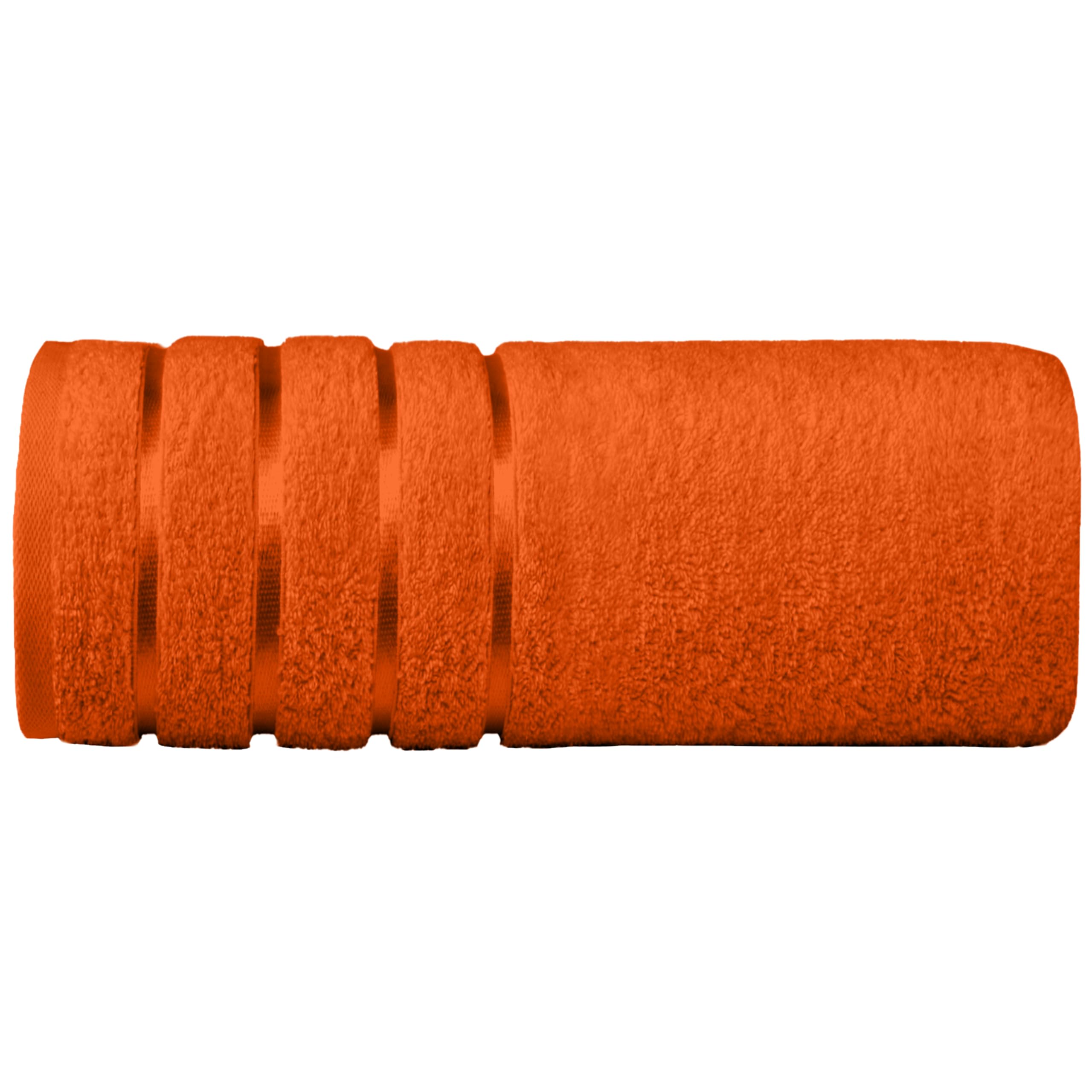 Elegant Comfort 100% Turkish Cotton 4 Lines Viscose Stripe Jumbo Bath Towel - Hotel Spa Quality Extra Large 35 x 70 Inch Bath Towel Ultra Soft, Super Absorbent Quick Dry Large Bath Towel, Orange