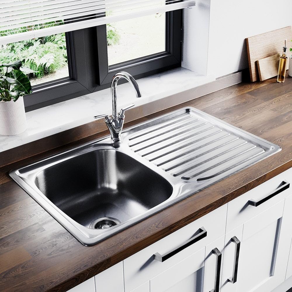 Leisure Euroline EL860NC 860 x 435mm Single Bowl Compact Kitchen Sink ...
