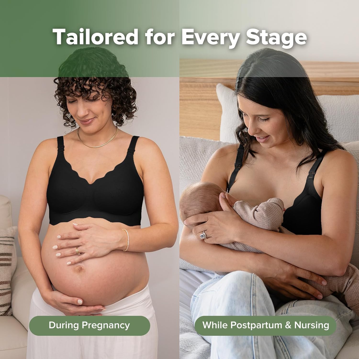 haakaa Nursing Bras for Breastfeeding, Ultra-Comfort Seamless Maternity Bra with Jelly-Strip Support