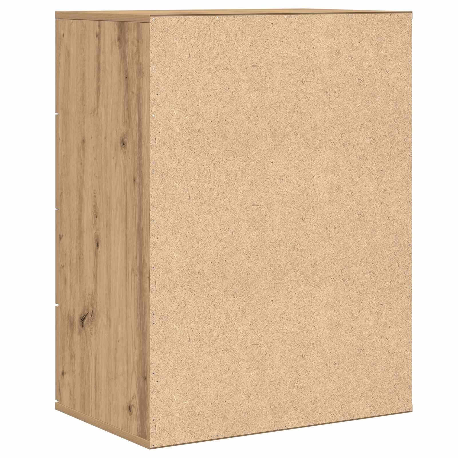 Madera resistente estilo moderno Roble artisan 60 x 39 x 80 cm Marrón | Aparador Roble artisan 60 x 39 x 80 cm Madera de ingeniería con 4 cajones y tiradores plateados para comedor moderno,