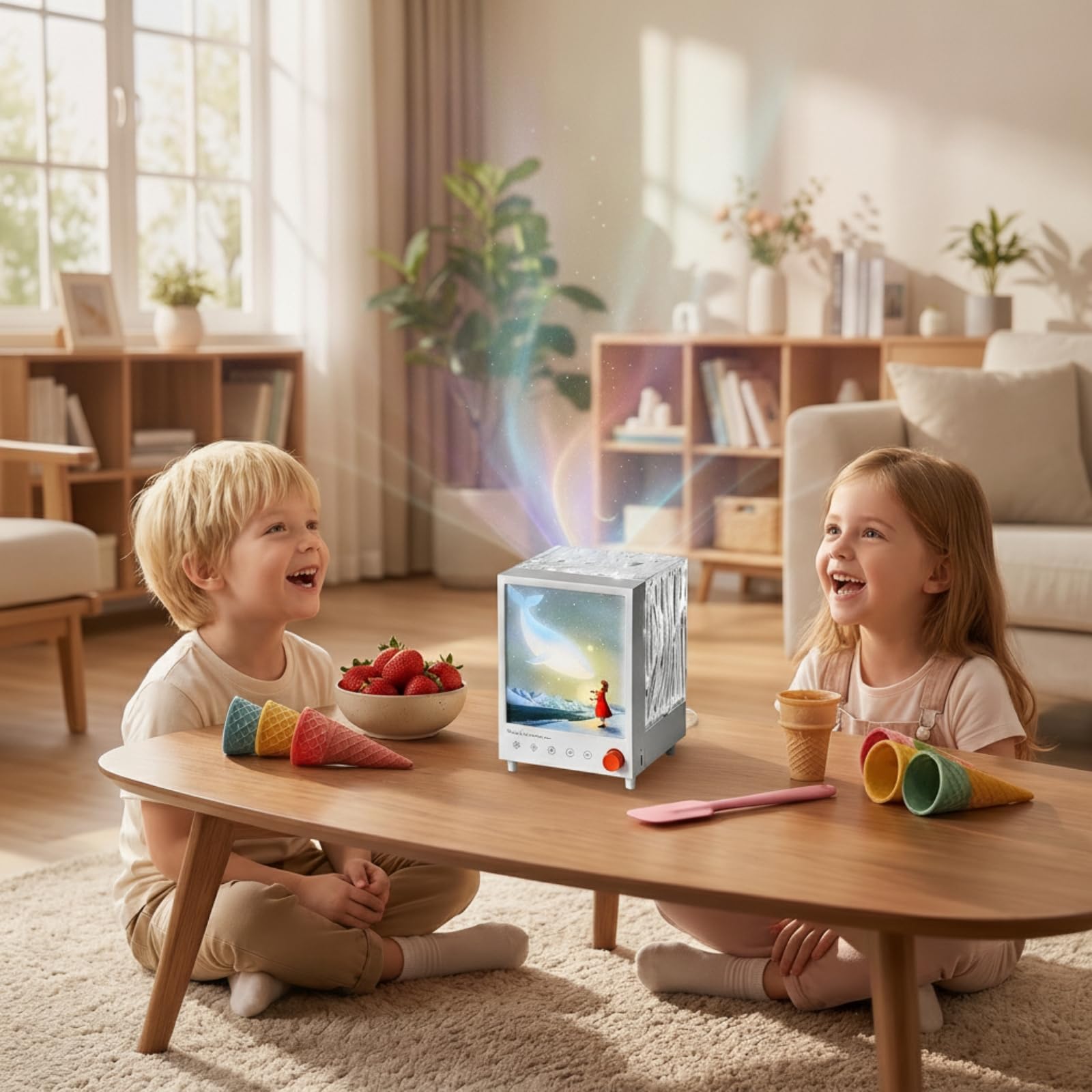 Projecteur avec Haut-Parleur Bluetooth Bruit Apaisant Projecteur D'ambiance Apaisant Lampe Chevet pour Enfants, Chambre à Coucher, Relaxation, Bureau