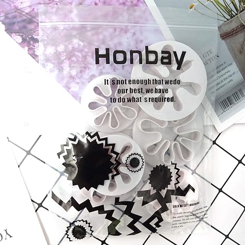 Miniatura 7 de Honbay Juego de cortadores de galletas de plástico con salpicaduras de pintura para cupcakes, pasta de goma para fondant, para decoración de