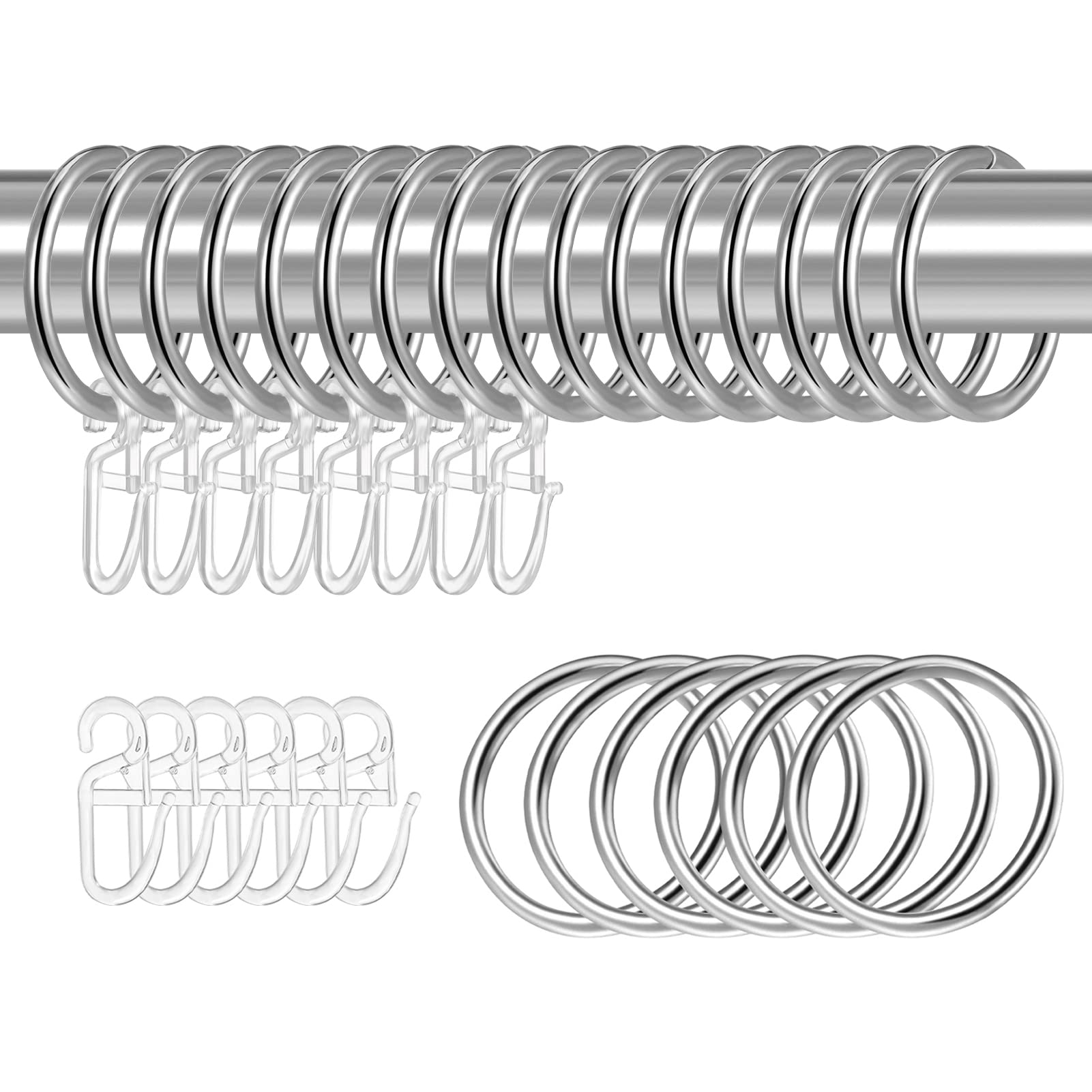 Vorhangringe & Haken Aus Metall – 62 Stück Set, 30 Mm Innendurchmesser, Für Gardinen, Dusche & Mehr