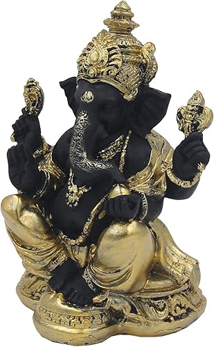 Miniatura 2 de DharmaObjects Estatua de Ganesh Ganesha (oro, 9 pulgadas)