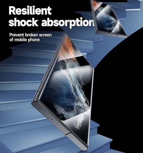 Miniatura 5 de MAGIC JOHN Paquete de 2 protectores de pantalla para Samsung Galaxy S22 Ultra película de cerámica no de vidrio de 6.8 pulgadas, 100% compatible con