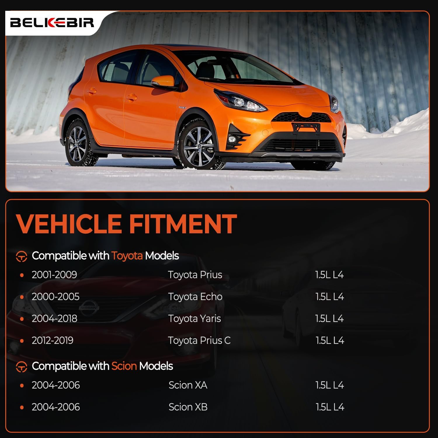 Set of 4 Ignition Coil Pack & Iridium Spark Plugs Compatible with 1.5L 2001-2009 Toyota Prius, 2007-2018 Yaris, 2012-2019 Prius C, 2000-2005 Echo, 2004-2006 Scion XA XB Replace UF316 C1304 90080-19021