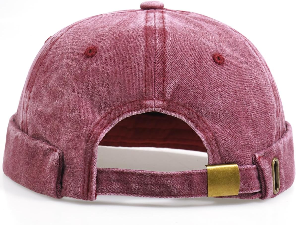 XYIYI Washed Cotton Brimless Hats for Men Vintage Docker Beanie Cap Rolled Cuff Skullcap - Image 4