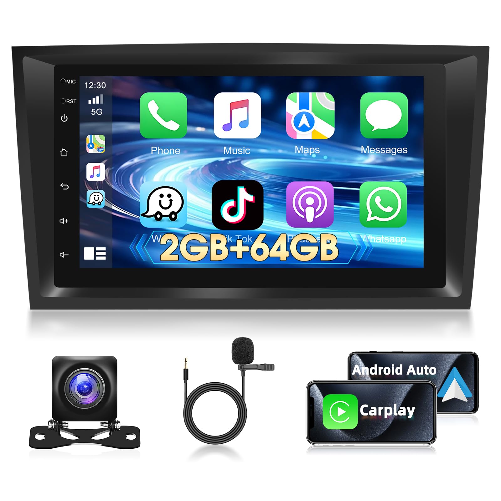 Autoradio Android 15 Motorsi per Opel Astra Antara Corsa Zafira Meriva Vivaro Combo Signum Tigra Twin Top, IOS Carplay 2+64G Anroid Auto Radio 2 Din Car Stereo con GPS WiFi EQ Bluetooth Obd2 DVR DAB+