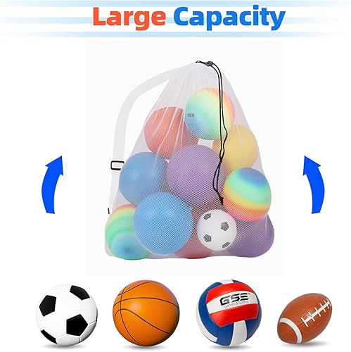Miniatura 5 de GSE Games & Sports Expert 24x3630x40 X-Large Mesh Sports Equipment Drawstring Bag for Soccers, Basketballs, Footballs