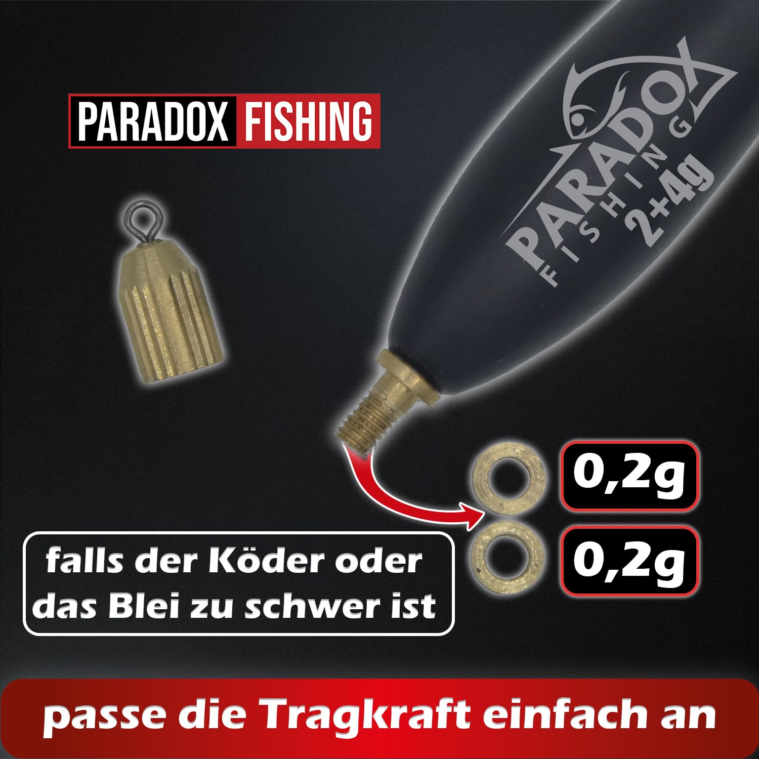 Paradox Fishing Waagler 5-częściowy zestaw 4 g - 8 g I 2 g zestaw połowów pływających łowisk