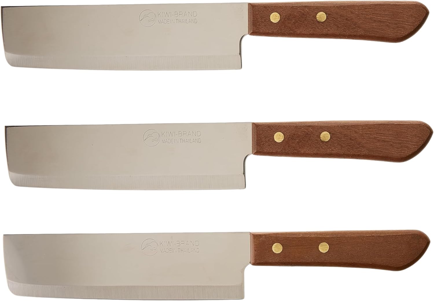 (3 Packs) Kiwi Knife Bundle - 6.5" Chef Knives (#172) - Stainless Steel Blades, Ergonomic Wood Handles, Made in Thailand