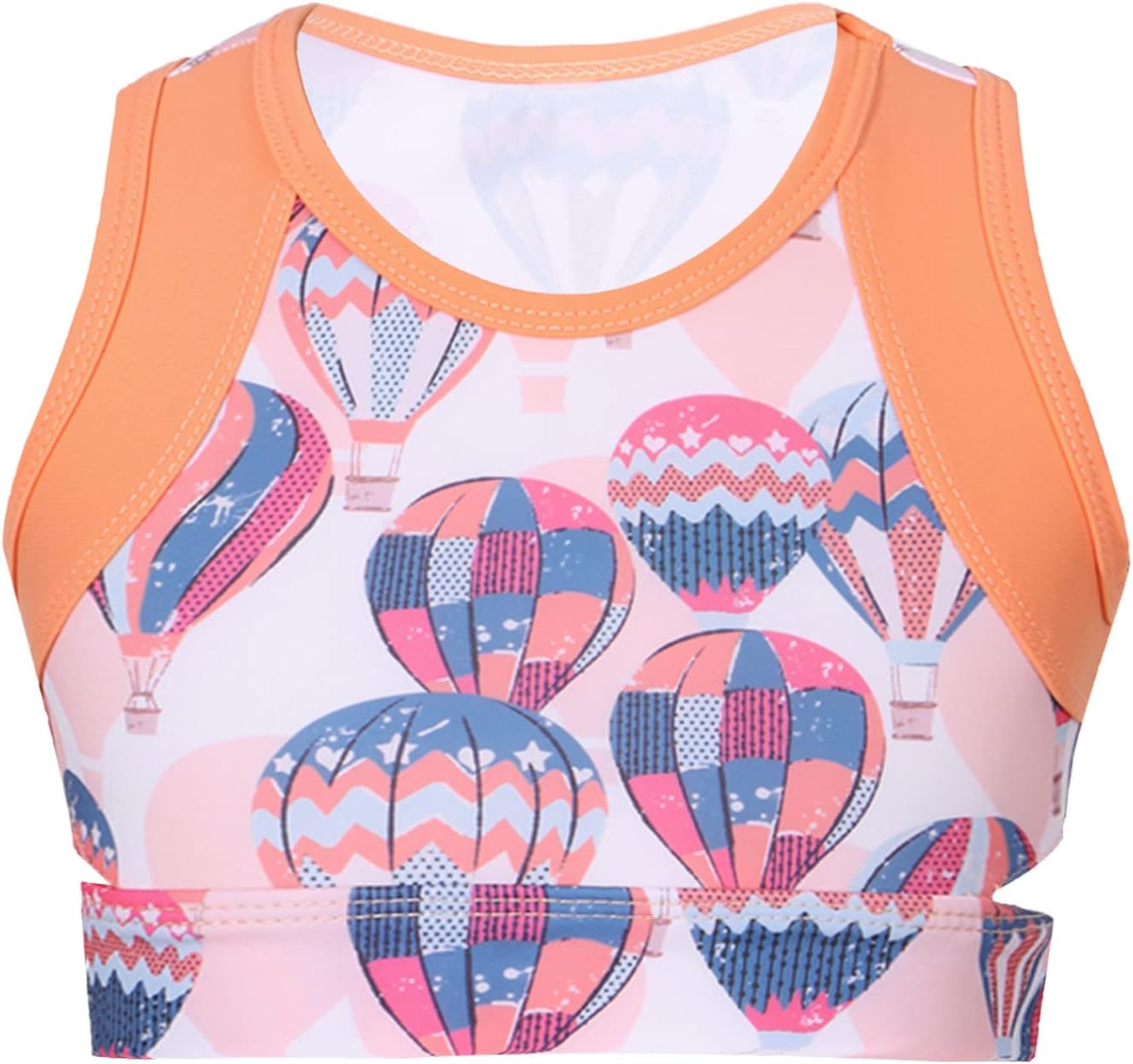 Girls Sleeveless Tie Dye Cutout Back Sports Bra Crop Top Athletic Dance Shirts Sportswear