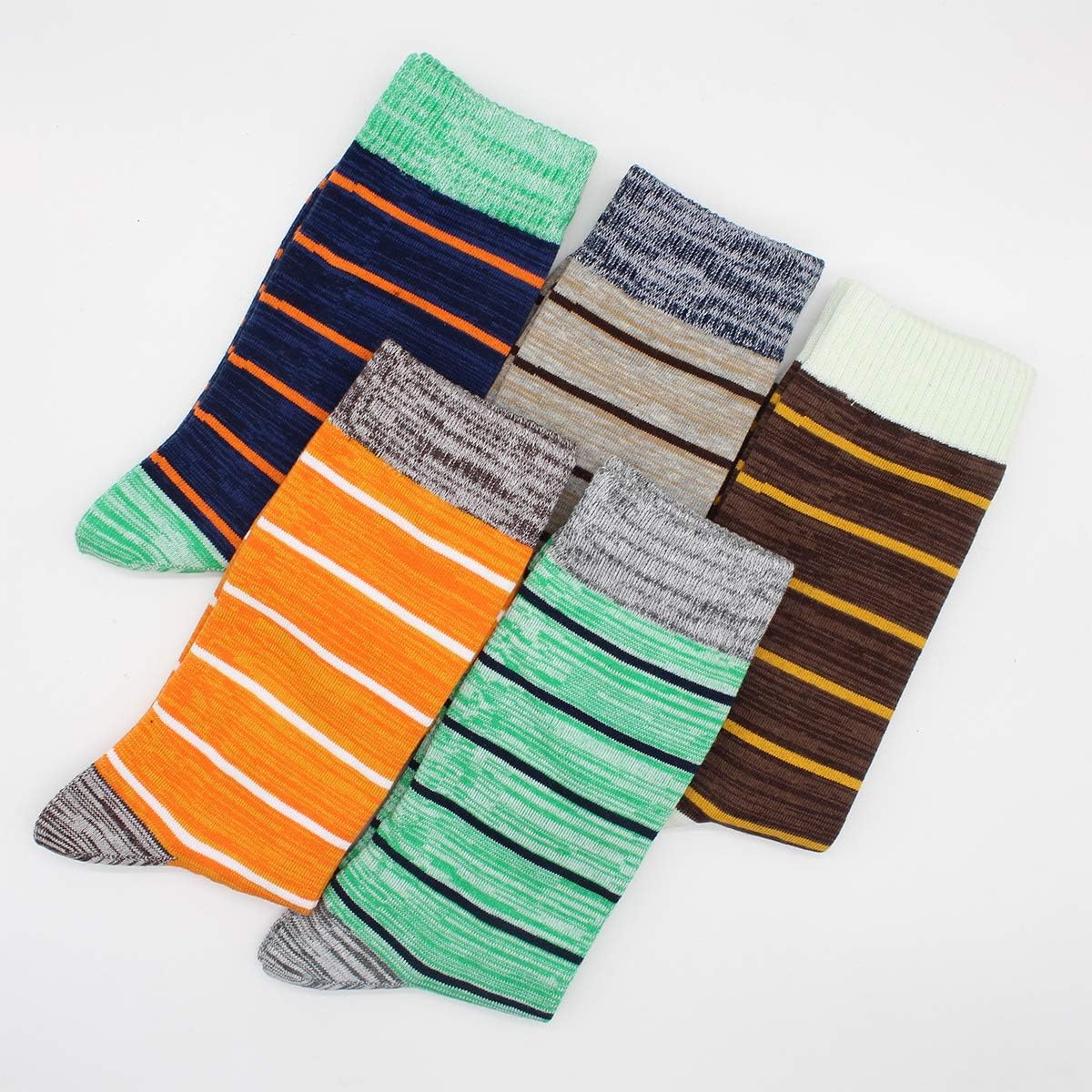 TOEJYJ Mens Fun Dress Socks, Pattern Funny Casual Socks Pack, Colorful Striped Cotton Novelty Socks Size 10-13 - Image 3