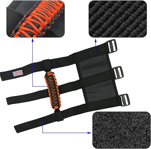 Vista 80 de 4 asas de agarre de barra antivuelco compatibles con Jeep Wrangler JLU JK JKU TJ YJ LJ JT JL y Gladiator JT 1987-2021 UTV y ATV, se adapta a barras