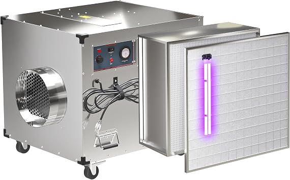 Abestorm 2000 CFM HEPA Air Scrubber with Wheel & Handle, 3 Speed, HEPA UVIG
