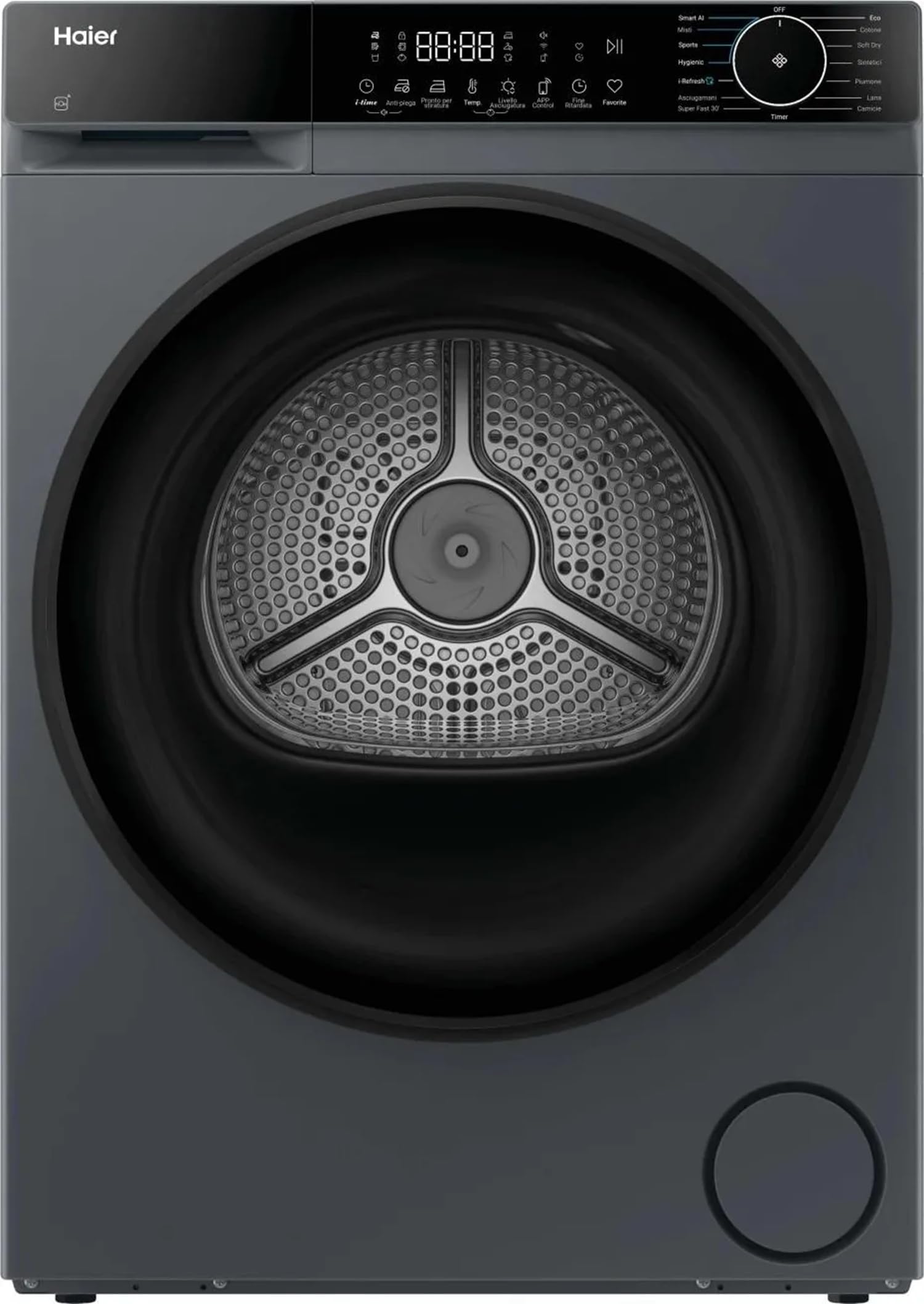 HD90-D357GU1-IT - Asciugatrice 9 Kg con Pompa di Calore Vapore Wifi Antracite Classe energetica D