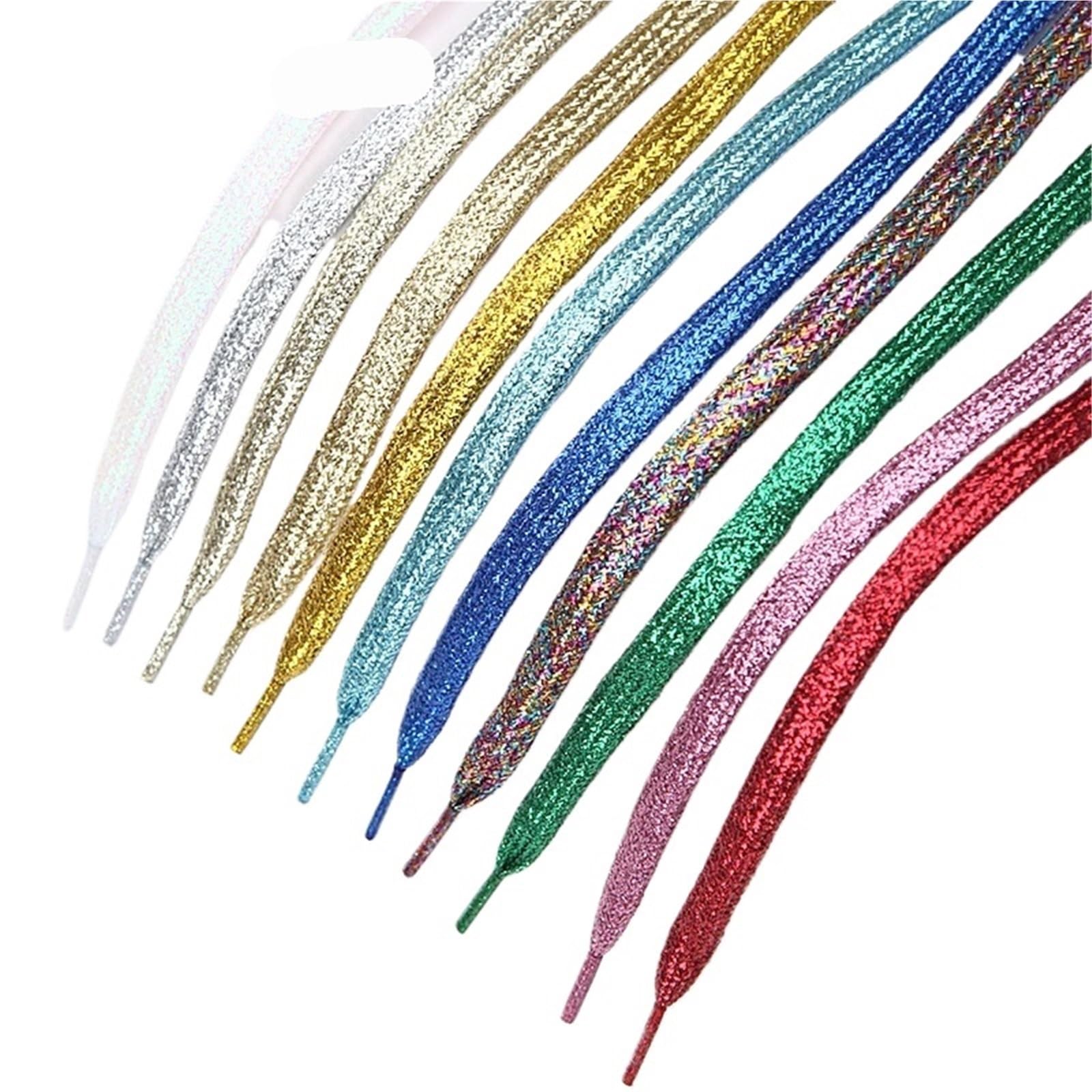 5 pares de cordones brillantes dorados y plateados for zapatillas, botas zapatos Para Sneaker