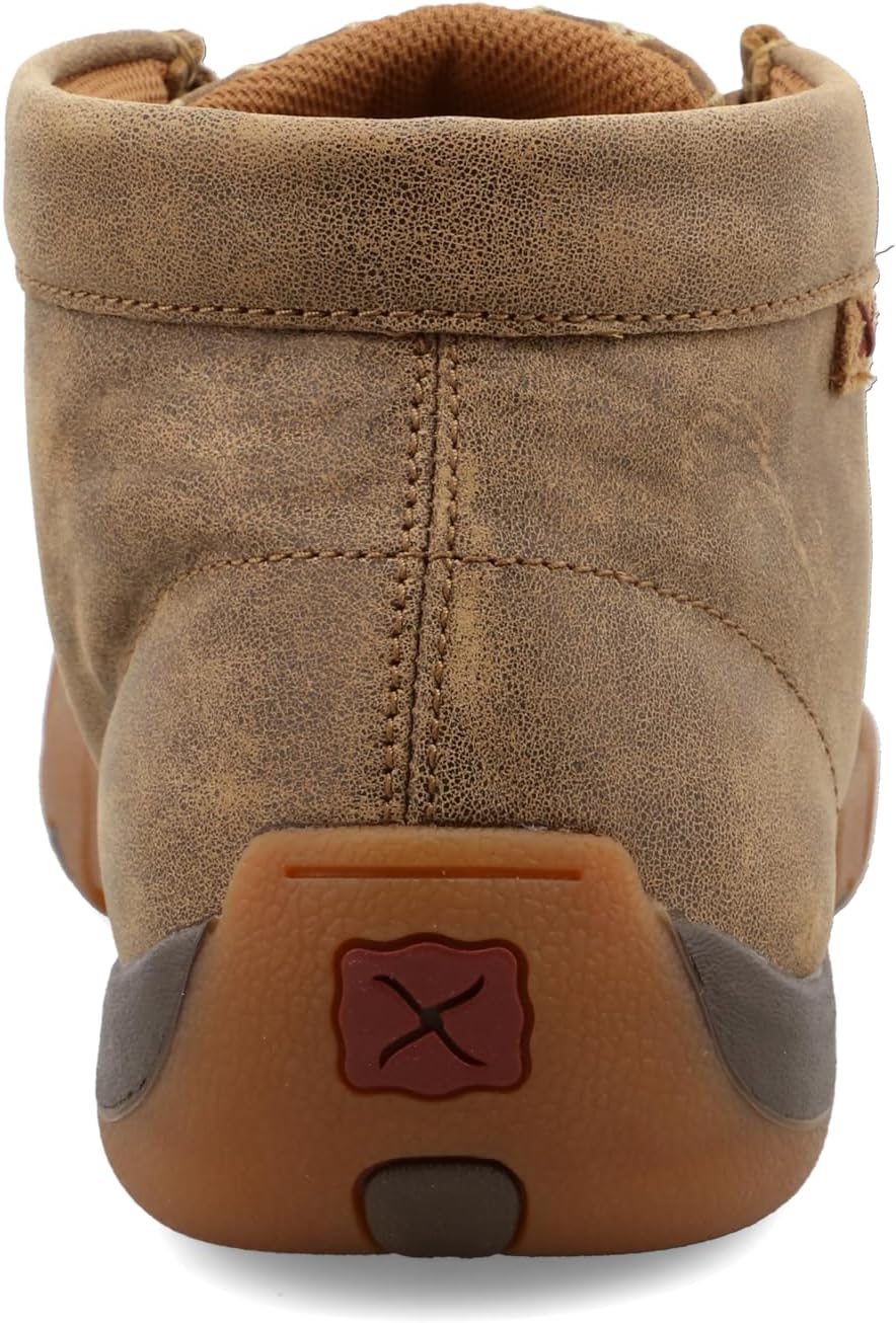 Twisted X Men's Chukka Driving Moc, Moc Toe, Light Brown & Embroidered Vamp, 7 M