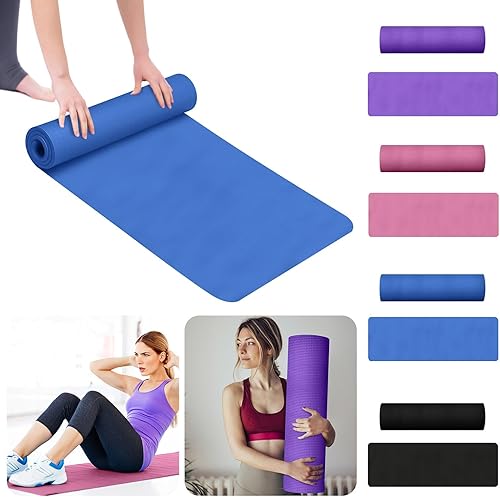 Miniatura 7 de Esterilla de yoga rosa de 0.197 in de grosor antideslizante de alta densidad antideslizante con correa de transporte esterilla de yoga caliente para