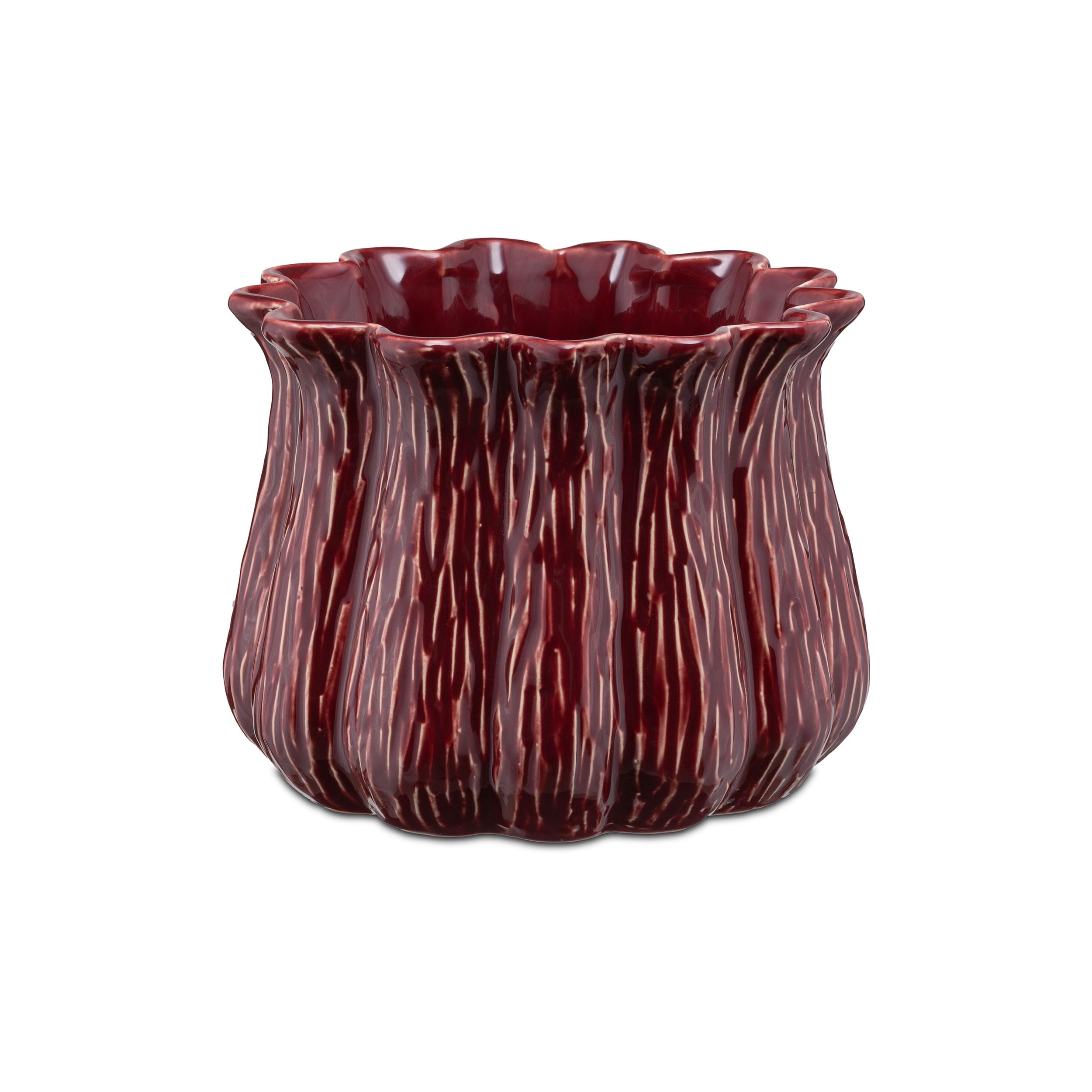 RITUALI Domestici - FACCIOLUCE Candle Holder Red Gold M, 11x11x15 h cm, Cement Resin Collection