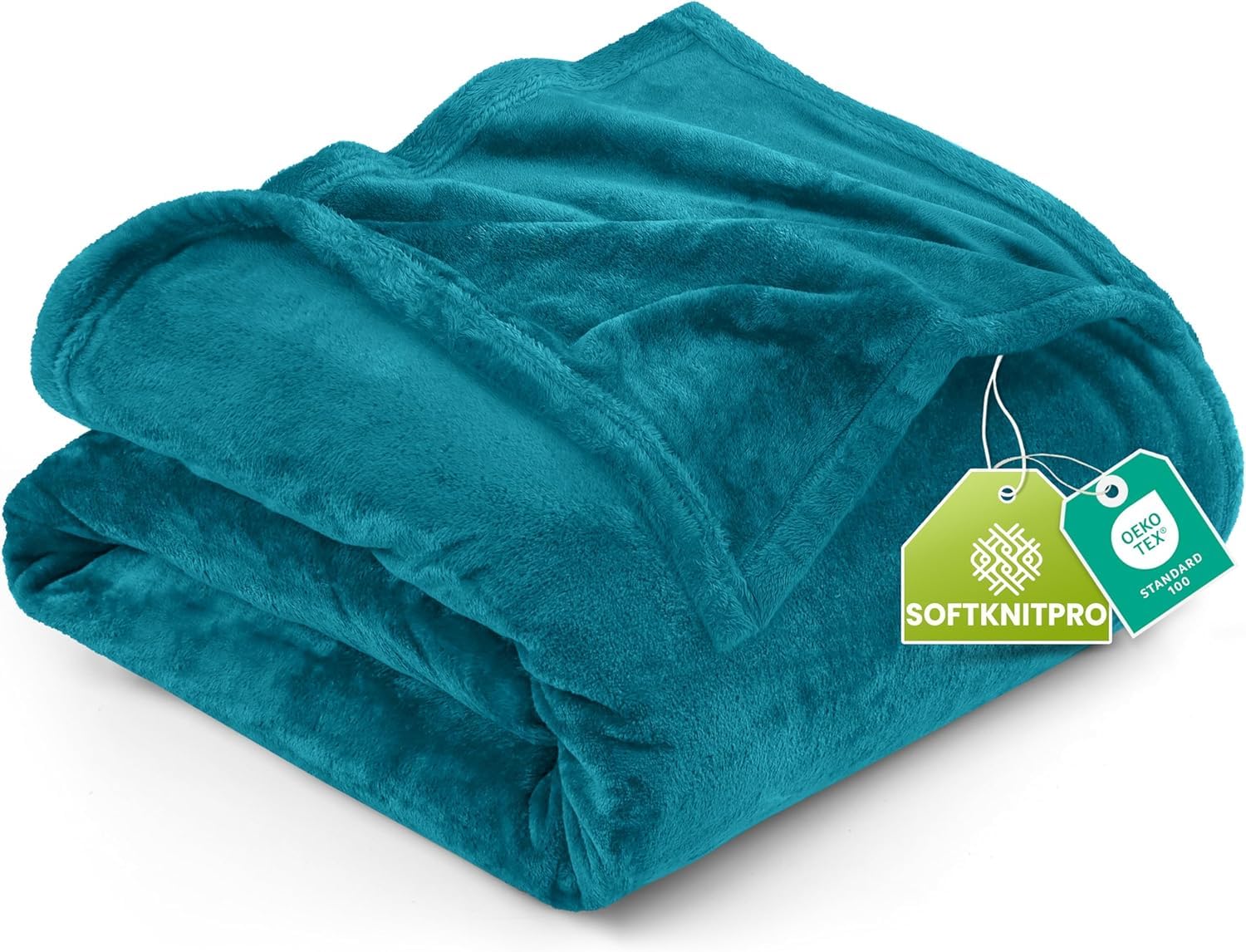 Utopia Bedding Turquoise Fleece Blanket [Twin - 228 x 167 cm] Soft Cosy fluffy 300 GSM Blankets for Bed, Sofa & Couches — image 1