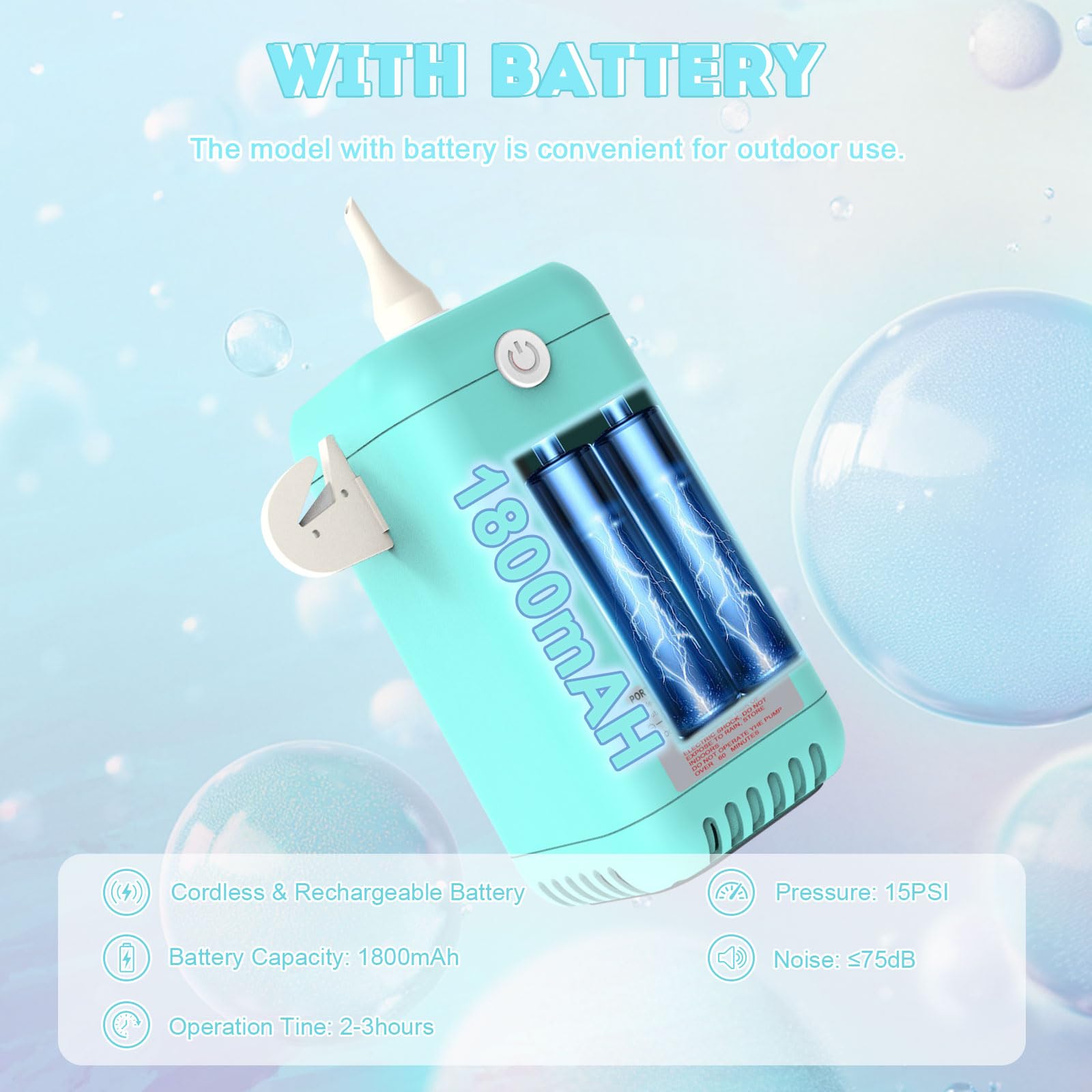 AXHJ Pompa elettrica per palloncini, ricaricabile, senza fili, con batteria da 1800 mAh, soffiatore per palloncini lunghi, palloncini in lattice a forma di animale per decorazioni per feste
