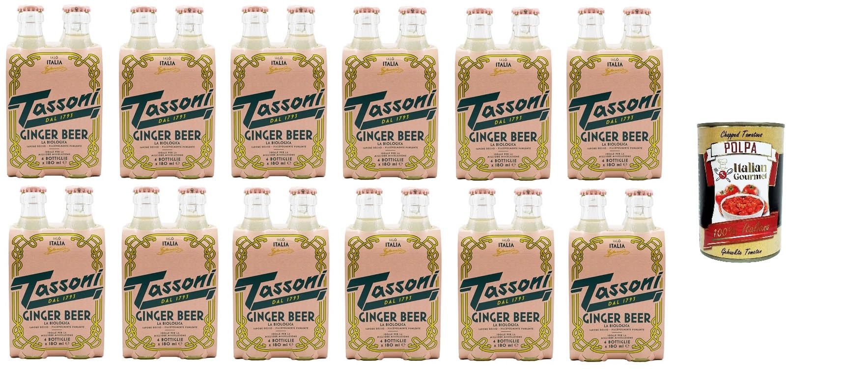 Italian Gourmet bibita Ginger Beer analcolica spritzig 12 x 4 x 180ml