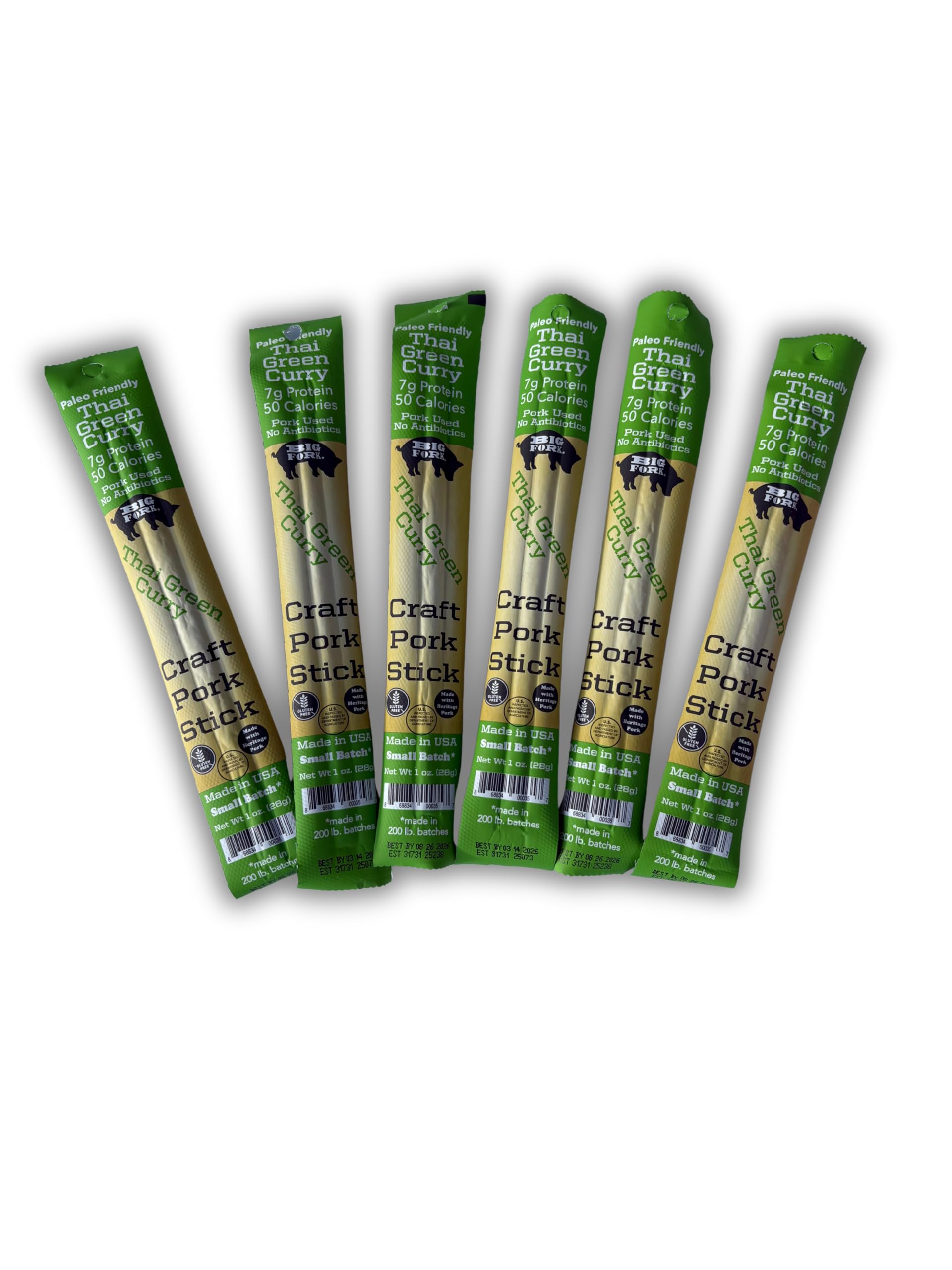 Amazon.com: Big Fork Thai Green Curry Pork Snack Sticks – Small