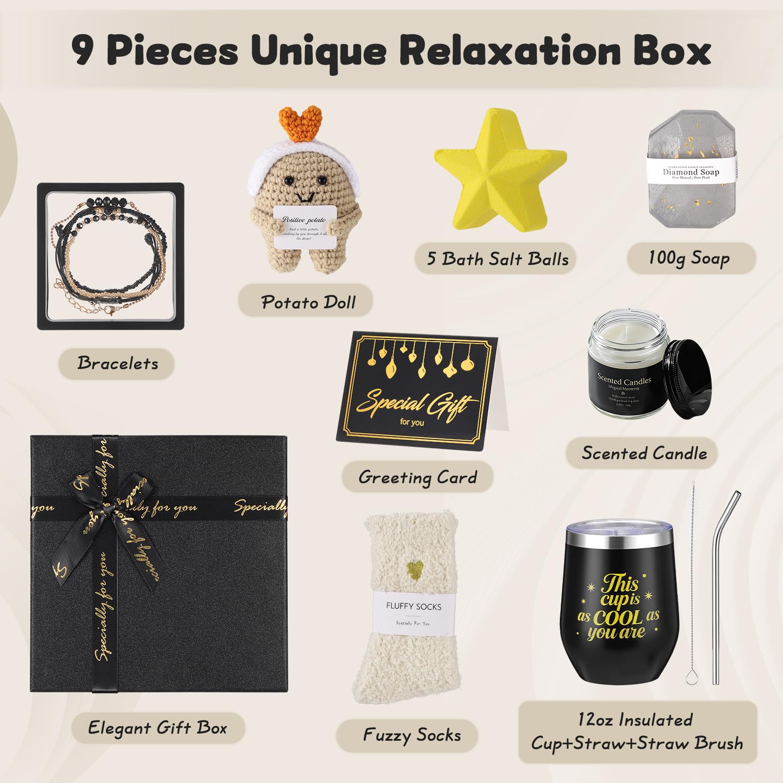 Coffret Cadeau Femme, Cadeau Femme Anniversaire Original Maman Soeur Collegue Maitresse Mari Épouse Petit Ami Personnalisé Coffrets Cadeau Noël Saint-Valentin Cadeaux pour la Fête des Mères