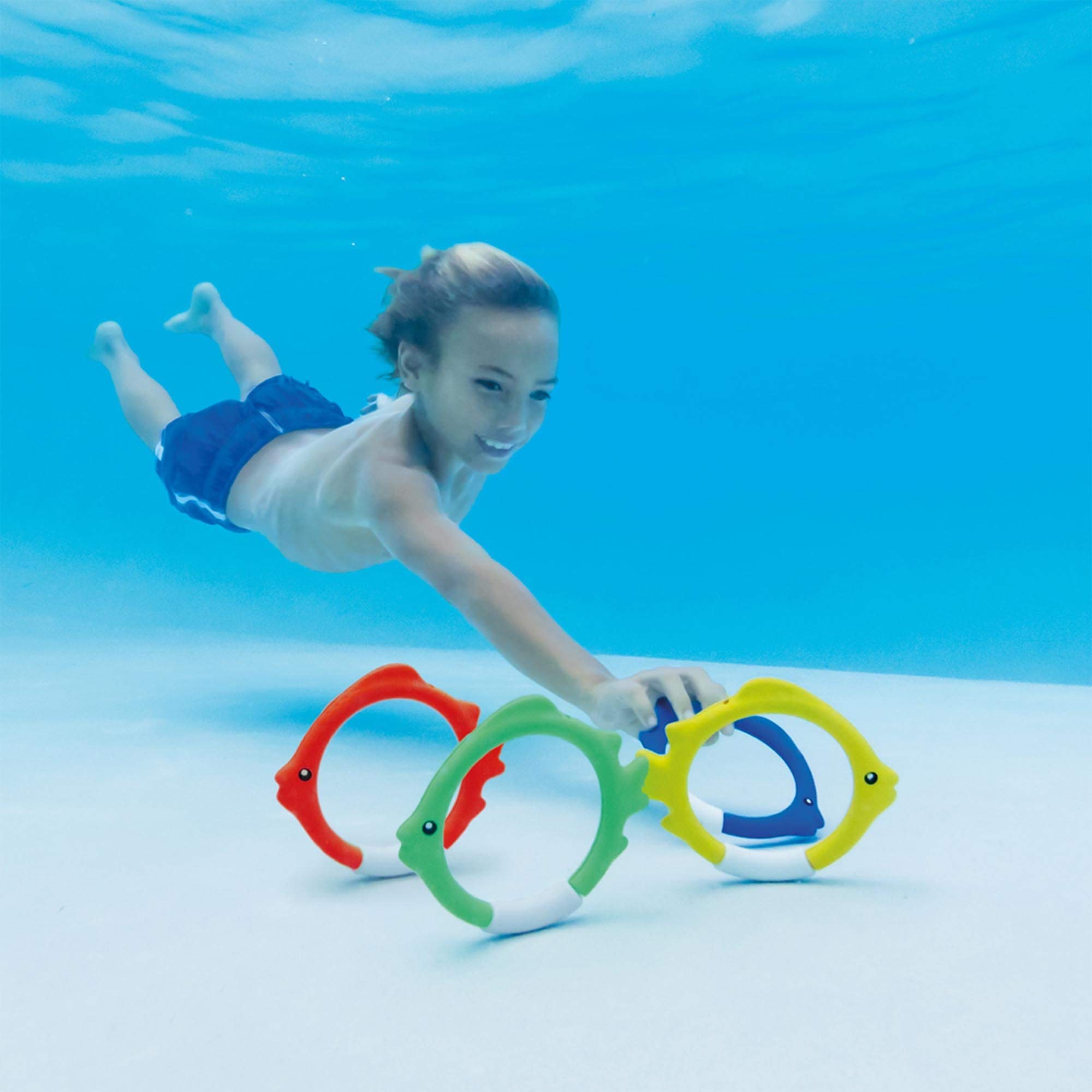 Intex Bastoncini ad anelli per pesci subacquei per bambini, in piscina, confezione da 4
