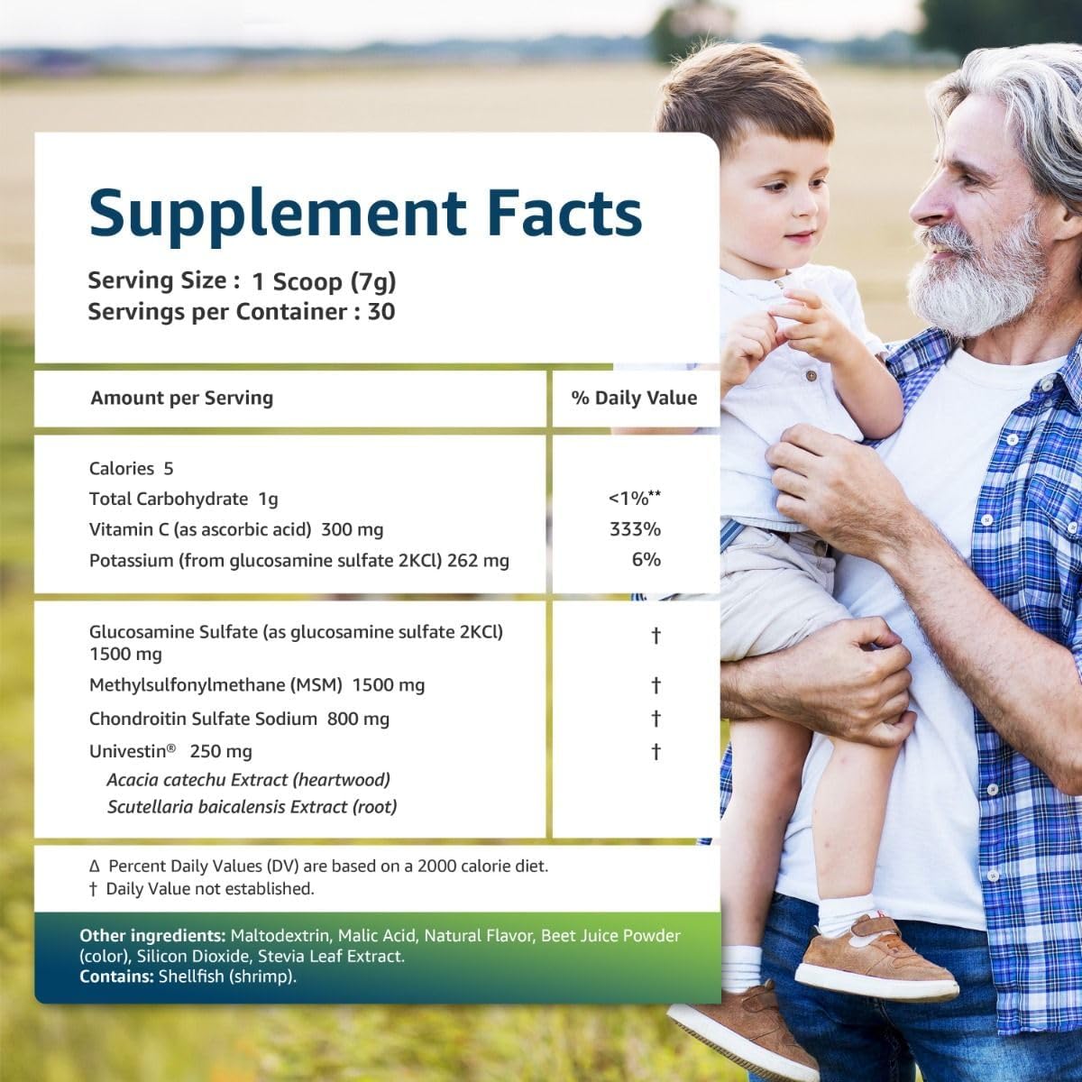 Univera RegeniCARE Green Apple, Glucosamine, Chondroitin, MSM, Univestin, Joint Health, Joint Support, Mobility + Flexibility, Green Apple Flavor, Powder, 30-Day Supply