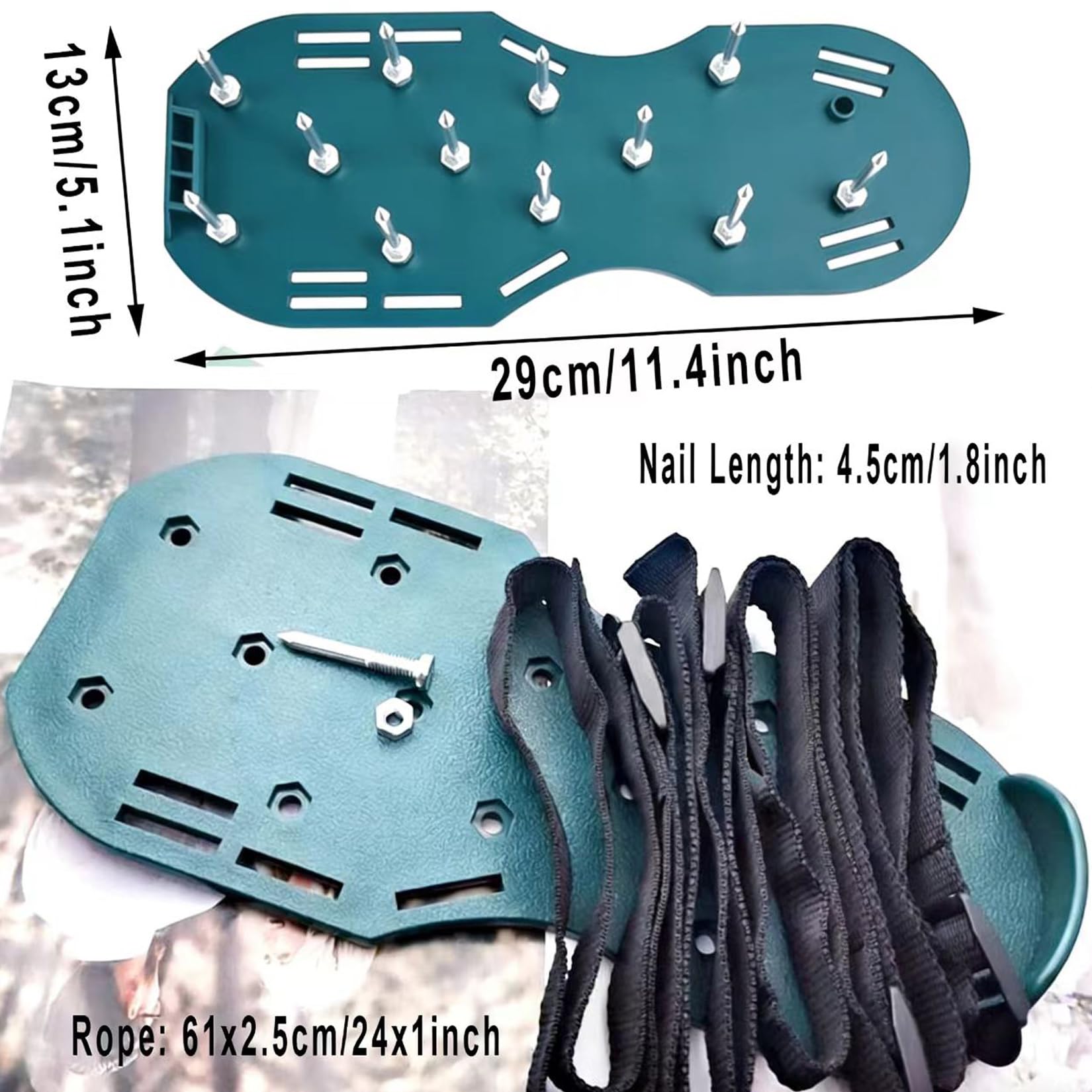 Markeny Rasenbelüfter-Schuhe, Spikes, ideal einfach zu montieren, strapazierfähig, 4 verstellbare Riemen, Yard Rasen-Boden-Sandalen, Grün (1 Paar)