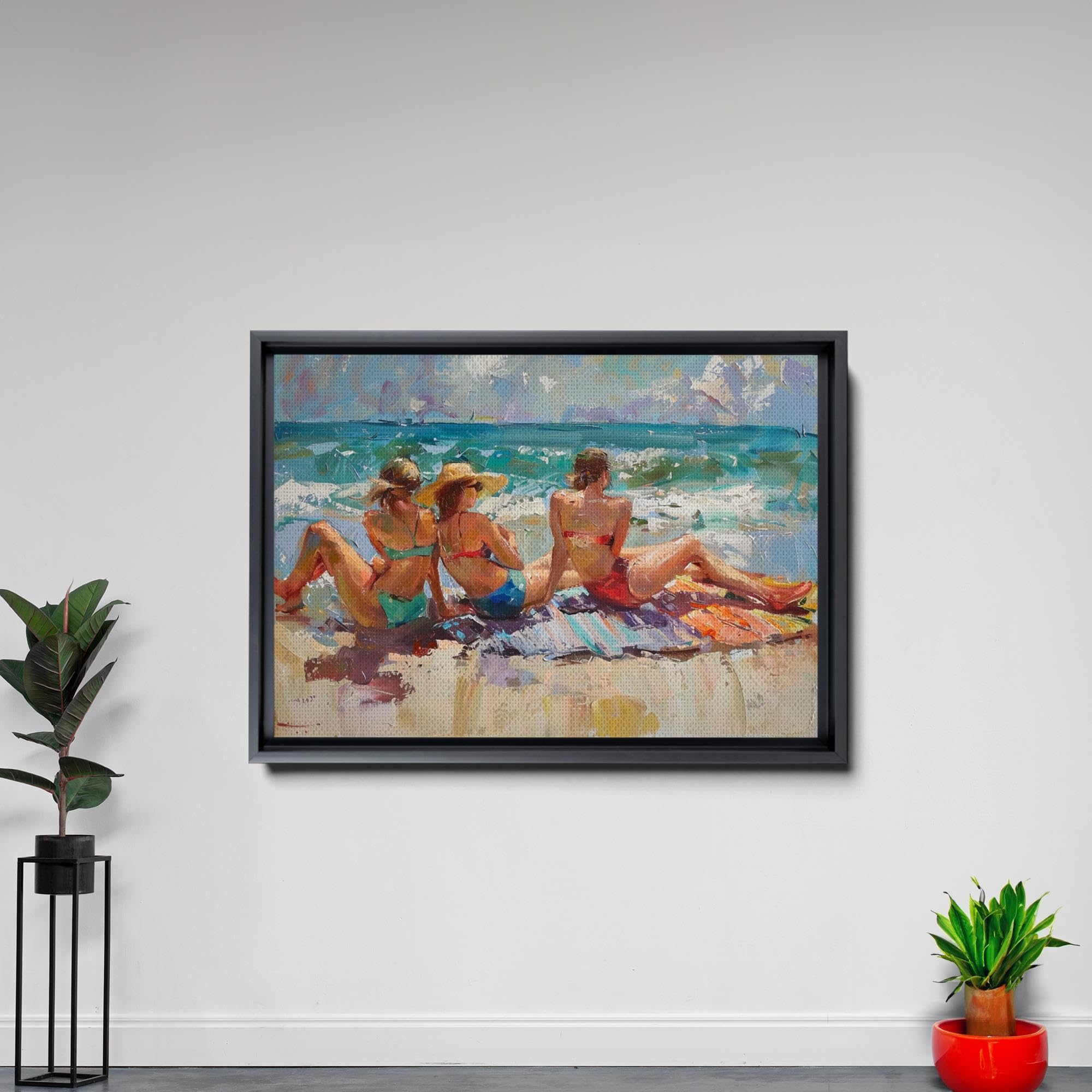 Amazon.com: Women On Beach Wall Art, Beautiful Nature, Women