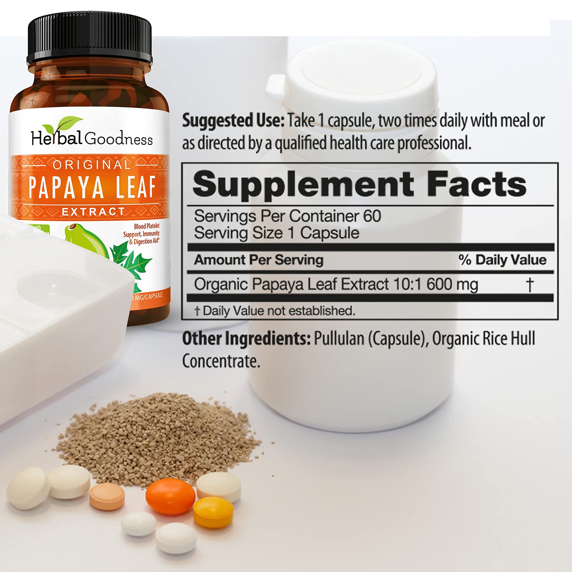 Papaya Leaf Tablets by mi Nature 90 Tablets, 1000 mg 45 Days Supply