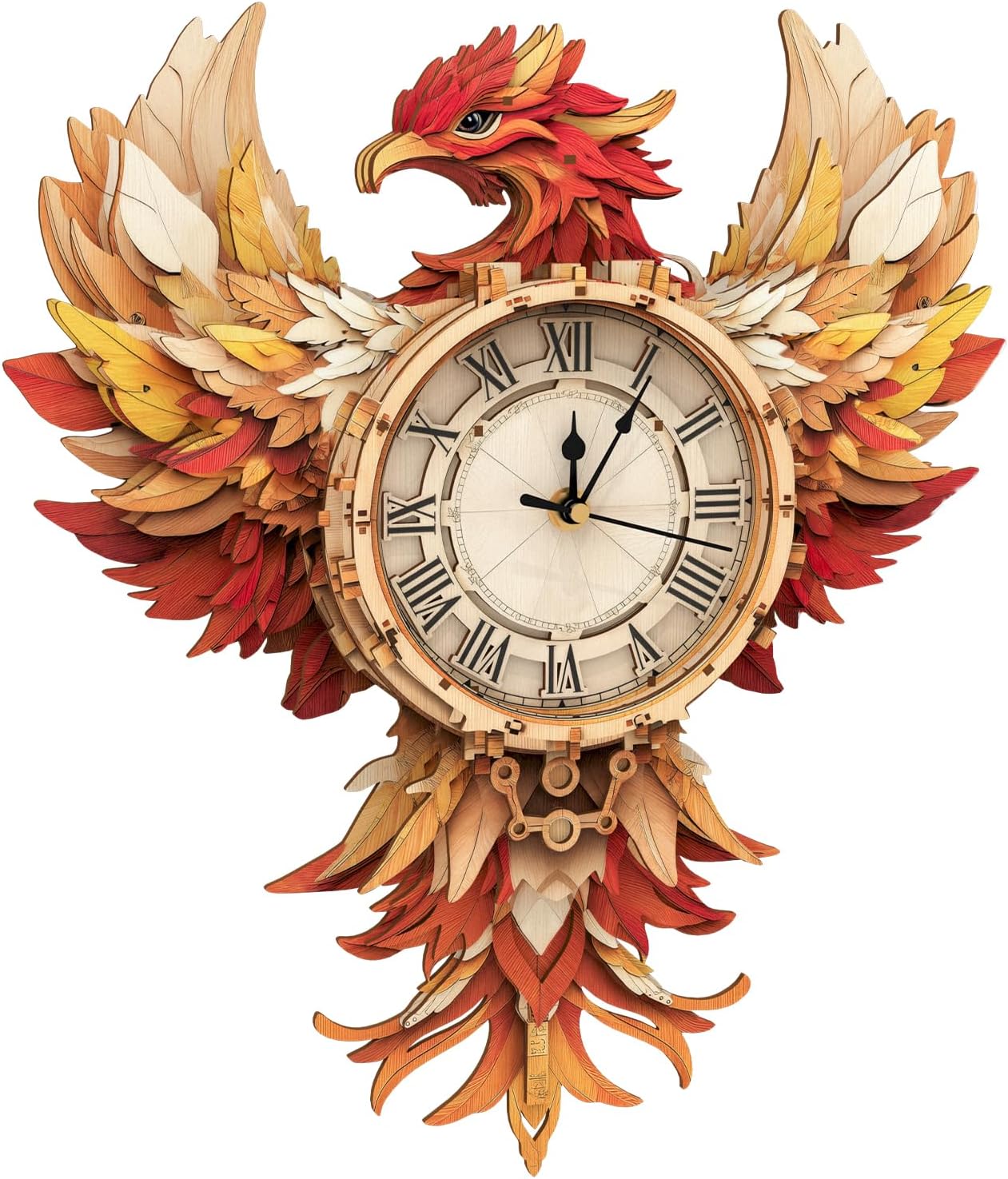 3D Wooden Puzzles for Adults Raven Clock - Crow Wall ‌‌Clock Puzzle Xmas Room Model Building Kit Creative Art Craft Gift Home Decor for DIY Enthusiasts, Brain Teaser Building Set Birthday Gifts
