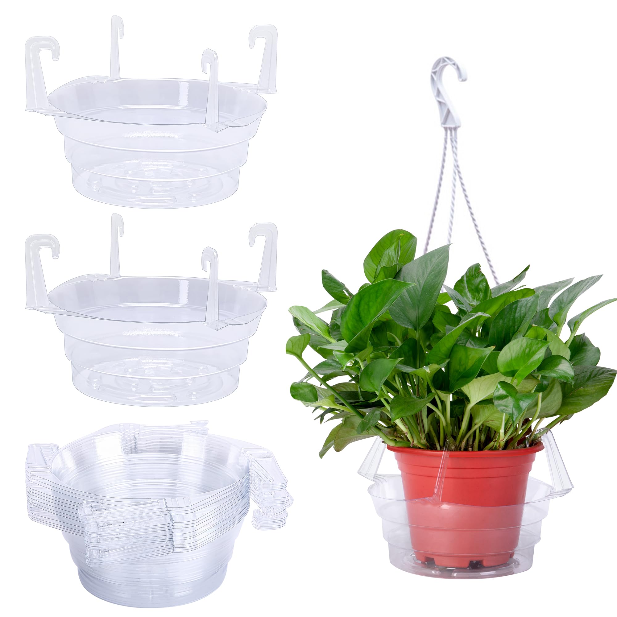 Amazon.com: Adnee 15 Pcs 8 Inch Hanging Plant Water Catcher-Clear Plastics  Plant Water Catcher Tray-Hanging Plant Saucers Drip Pans for Indoor Outdoor Hanging  Basket Flower Pot : Patio, Lawn & Garden
