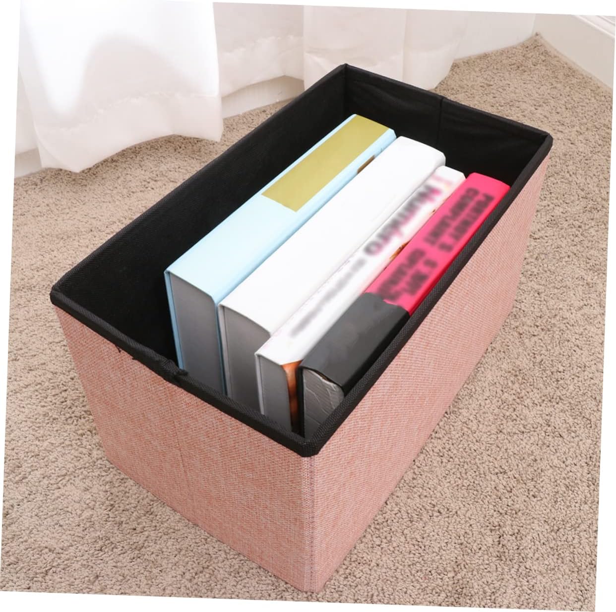 Shoe Changing Stool Storage Box Storage Dorm Pink Chest Folding Foot Footrest Room Linen Rest Bench for Living Room Seat Sitting Bedroom Foldable Soft Bed Dorm Living Pink