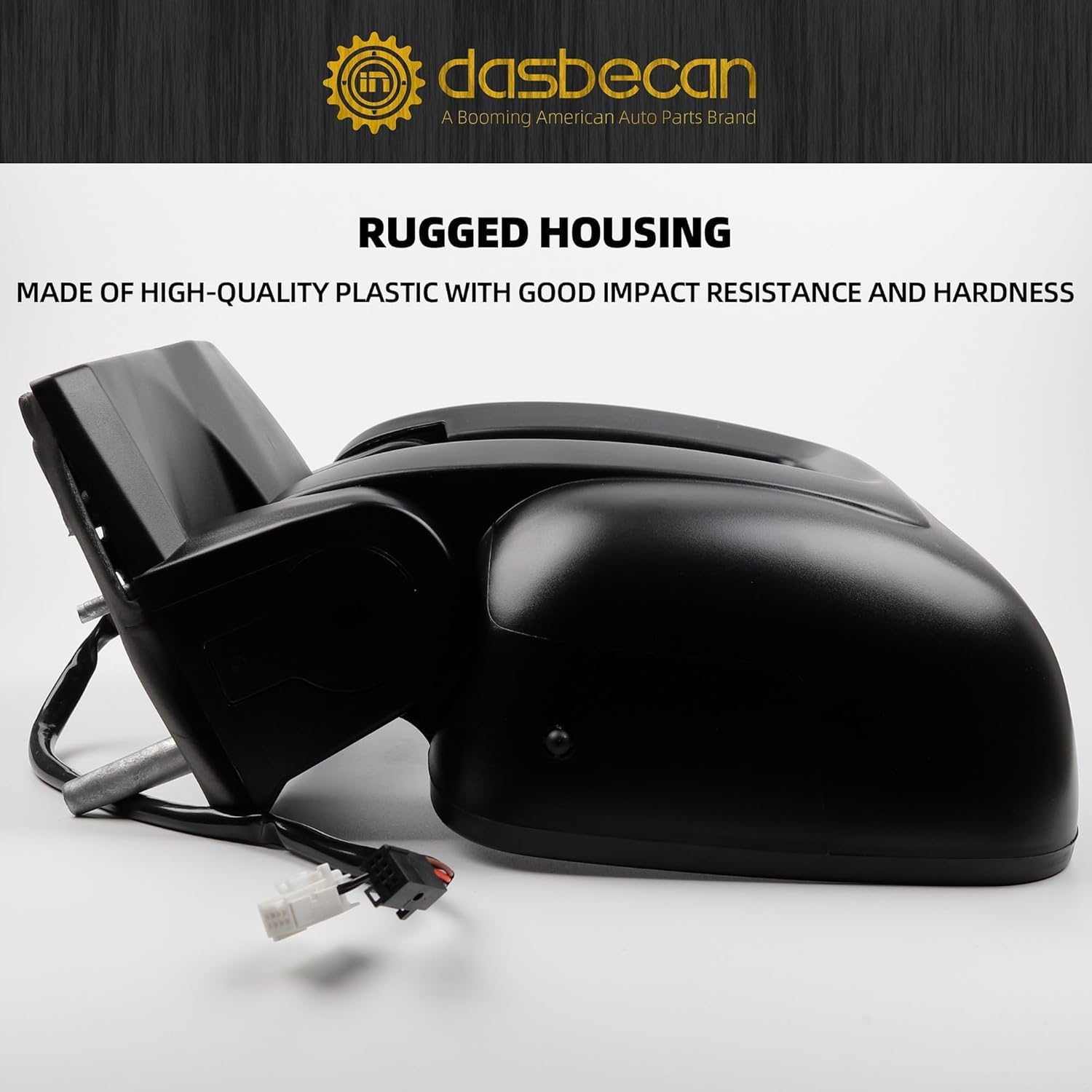 Dasbecan Left Driver Side Mirror Compatible with Dodge Ram Promaster 1500 2500 3500 2014-2022 Heated Power Glass Manual Fold Turn Signal Temperature Sensor Short Arm #CH1320376 55VE99JXWAE, 8+2 PINS