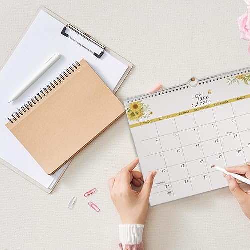 Miniatura 5 de Calendario 2024-2025, calendario de pared mensual de 18 días desde enero de 2024 hasta junio de 2025, calendario de pared grande de 2024 con diseño