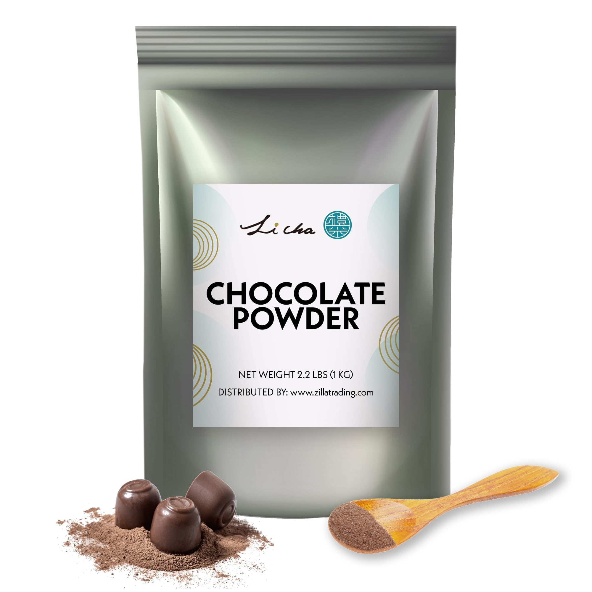 Li Cha Chocolate Powder (1kg/2.2lbs Bag) | Beverage Mix for Bubble Milk Tea, Boba Beverages & Desserts