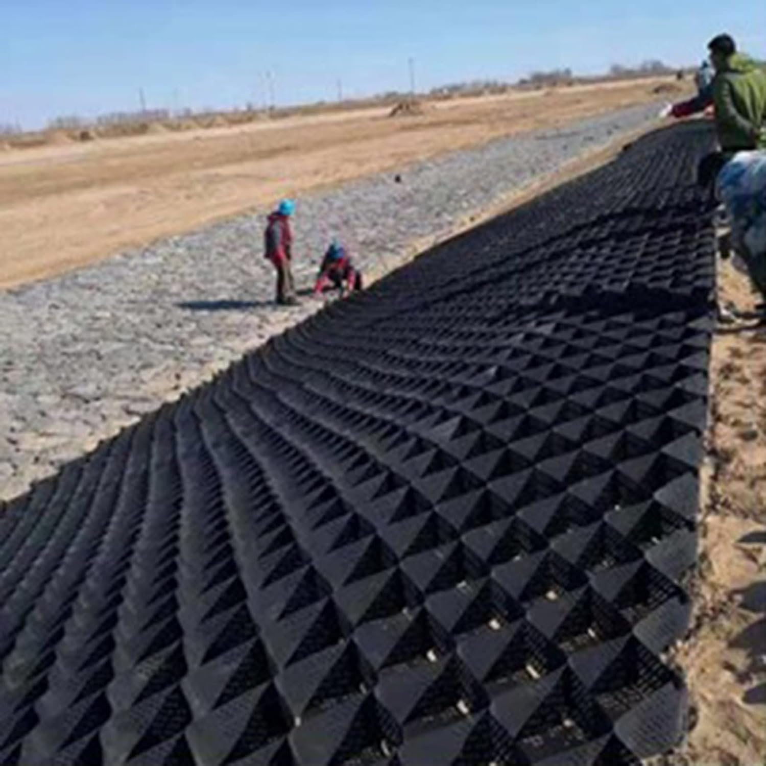 Grilles de geocellules a gravier pour allee de jardin propre 10m x 6m