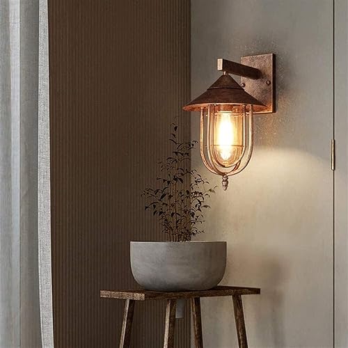 Lámpara de pared tradicional para exteriores lámpara de pared de hierro forjado estadounidense luz de pared para exteriores balcón impermeable