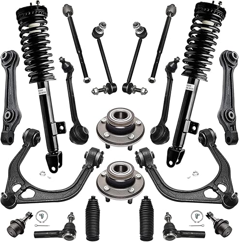 Detroit Axle - Kit de suspensión delantera de 20 piezas para RWD 05-10 Chrysler 300, 06-10 Dodge Charger, 05-08 Magnum Brazos de control inferior y