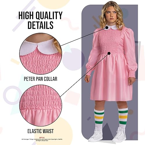 Miniatura 4 de Disguise Disfraz rosa de Once para niños, disfraz oficial de Stranger Things